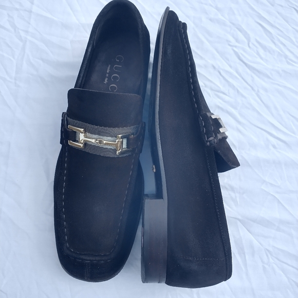Gucci Brown Suede Bit loafers Men Size 42E 8.5 US